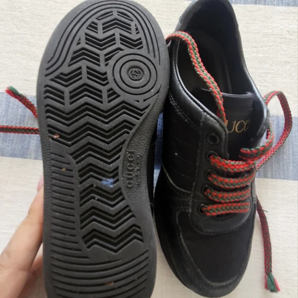 Gucci Black Sneakers with Red Laces